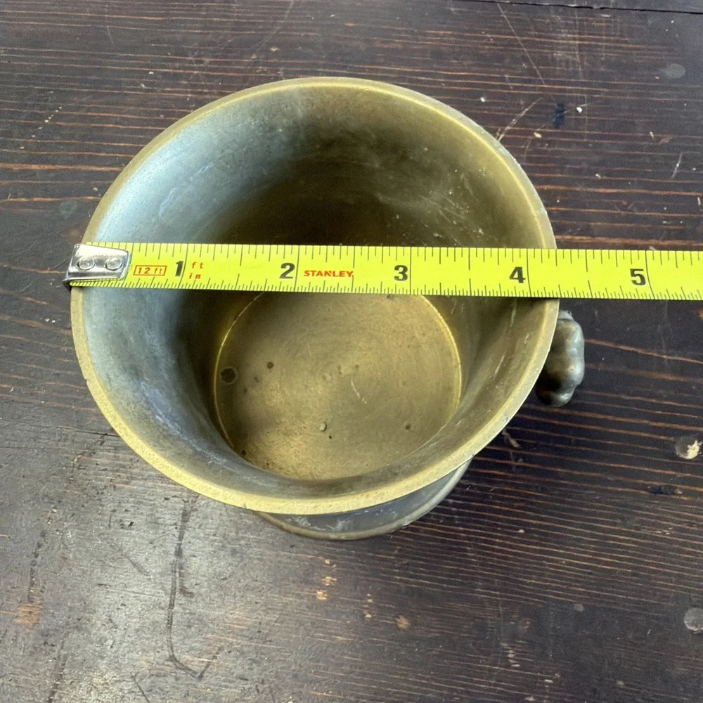 Antique Solid Brass Apothecary Mortar - 3.75